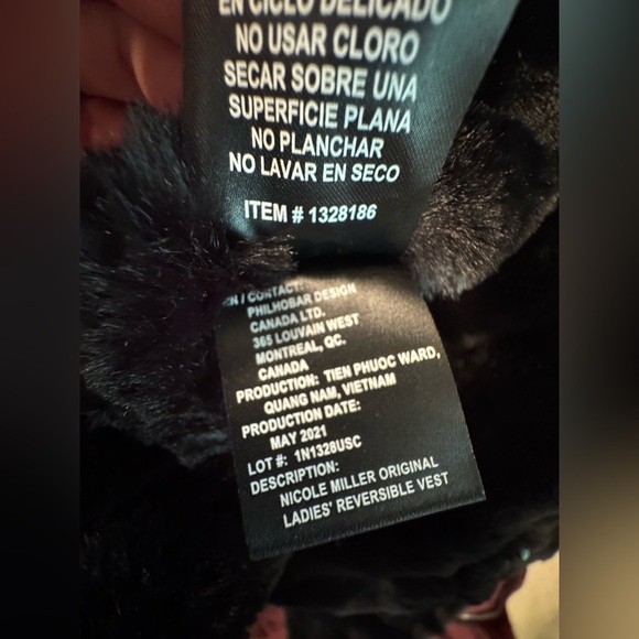 Nicole Miller Reversible Cozy Quilted Faux Fur Insulated Puffer Vest, XS - Picture 7 of 8